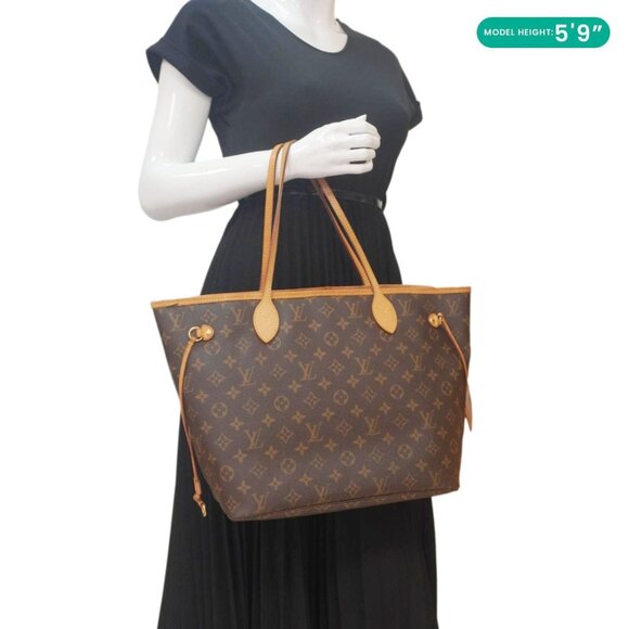 Louis Vuitton  Neverfull MM Monogram Canvas Shoulder Bag Brown - Picture 2 of 14